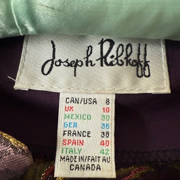 Joseph Ribkoff Jacket Gold Green Mauve and red jacket in a generous size 8 - Picture 3 of 5
